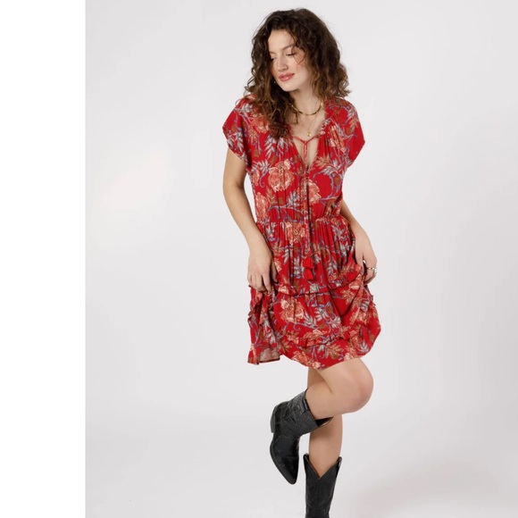 NWT Band of the Free CONNIE GARNET FLORAL MINI DRESS - Picture 3 of 9